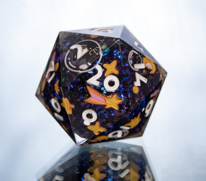 Space Cat-det: Handmade D20