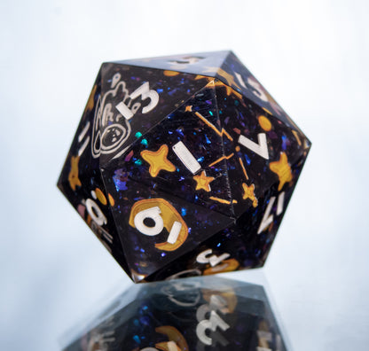 Space Cat-det: Handmade D20