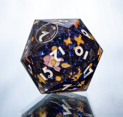 Space Cat-det: Handmade D20