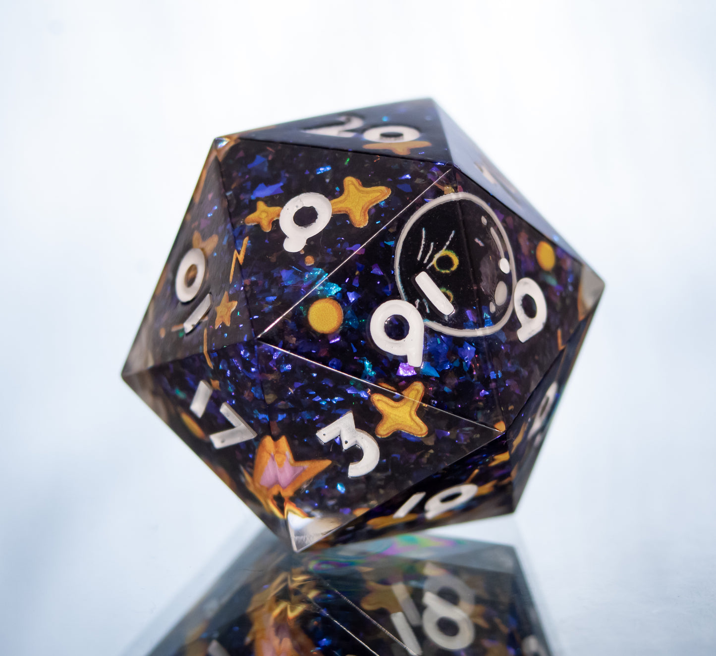 Space Cat-det: Handmade D20