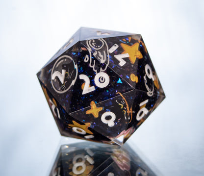 Space Cat-det: Handmade D20