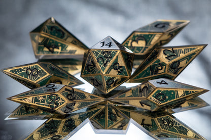 Roaring Twenties - Sharp 7 Piece Handmade Resin Dice