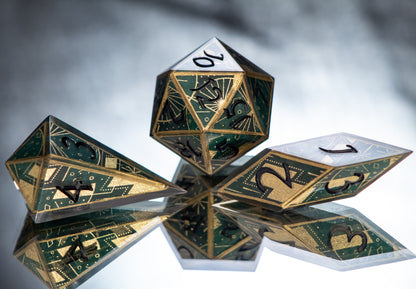 Roaring Twenties - Sharp 7 Piece Handmade Resin Dice