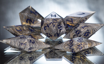 Arcane Ore - Sharp 7 Piece Handmade Resin Dice