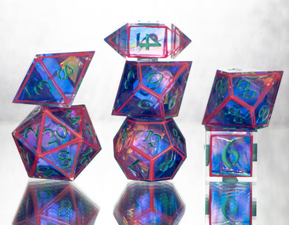 Vaporwave - 7 Piece Handmade Resin Dice