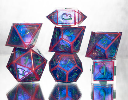 Vaporwave - 7 Piece Handmade Resin Dice