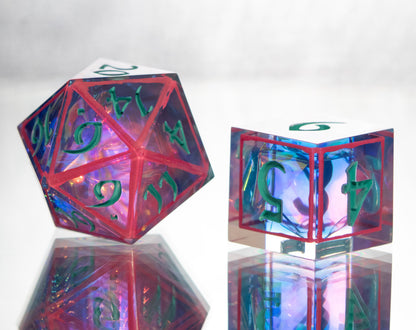 Vaporwave - 7 Piece Handmade Resin Dice