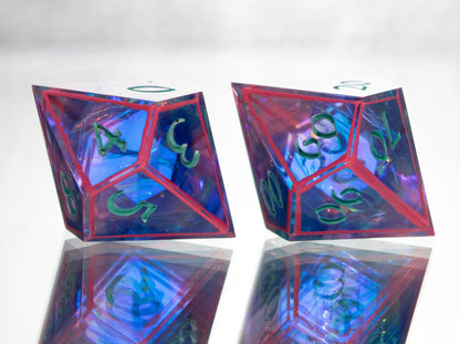 Vaporwave - 7 Piece Handmade Resin Dice