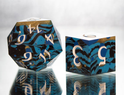 Chaotic Waters - Alt 7 Piece Handmade Resin Dice