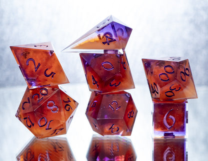 The Sunset - Alt 7 Piece Handmade Resin Dice