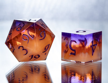 The Sunset - Alt 7 Piece Handmade Resin Dice