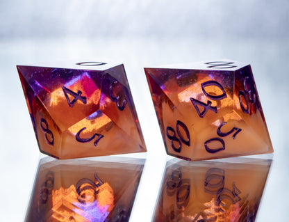 The Sunset - Alt 7 Piece Handmade Resin Dice