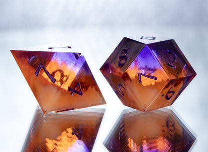 The Sunset - Alt 7 Piece Handmade Resin Dice