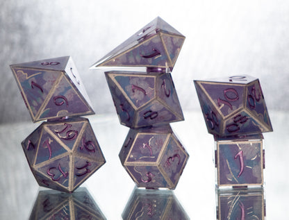 Delicate- Alt 7 Piece Handmade Resin Dice