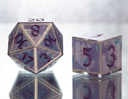 Delicate- Alt 7 Piece Handmade Resin Dice