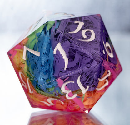 Recycled Rainbow - Handmade Chonk D20