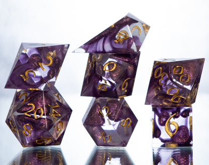 Magic Ooze - Alt 7 Piece Handmade Resin Dice