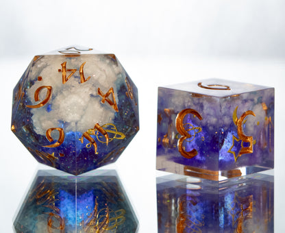 Dreamy Clouds - 7 Piece Handmade Resin Dice