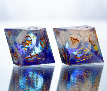 Dreamy Clouds - 7 Piece Handmade Resin Dice