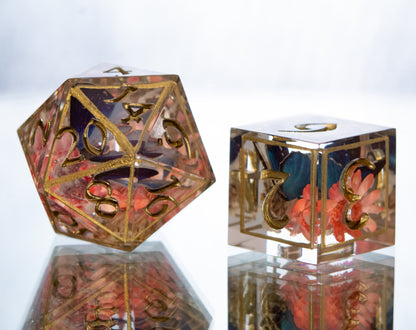 Morphos, Moths, and More - 7 Piece Handmade Resin Dice