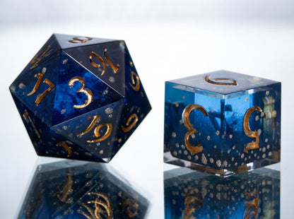 City Lights - 7 Piece Handmade Resin Dice