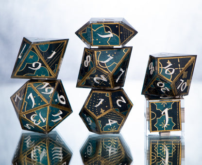 Palace Tiles - 7 Piece Handmade Resin Dice