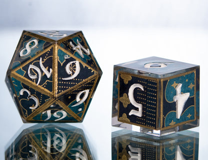 Palace Tiles - 7 Piece Handmade Resin Dice