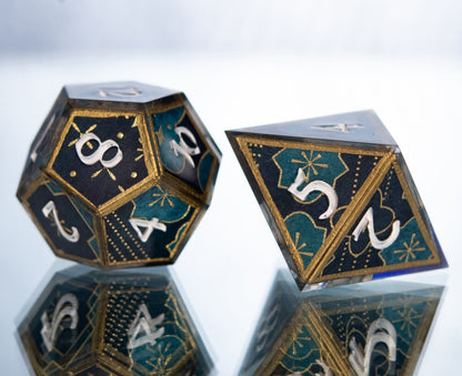 Palace Tiles - 7 Piece Handmade Resin Dice