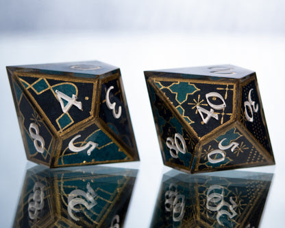 Palace Tiles - 7 Piece Handmade Resin Dice