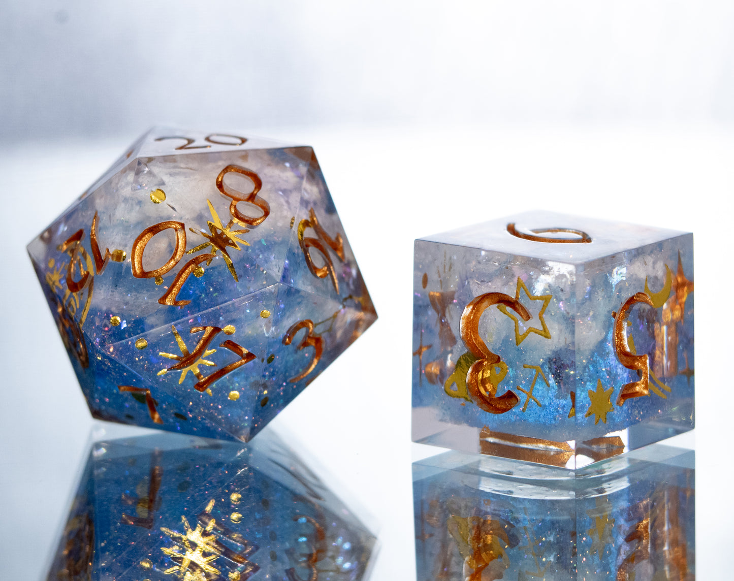 Cloud Nine - 7 Piece Handmade Resin Dice