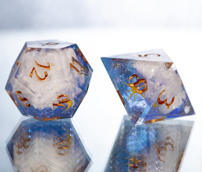 Cloud Nine - 7 Piece Handmade Resin Dice