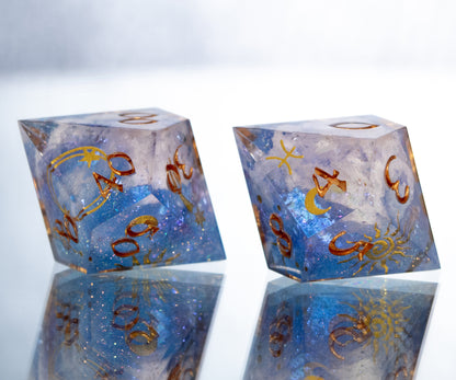 Cloud Nine - 7 Piece Handmade Resin Dice