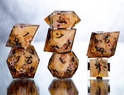 Oh, Honey! - 7 Piece Handmade Resin Dice