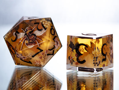 Oh, Honey! - 7 Piece Handmade Resin Dice