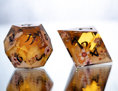 Oh, Honey! - 7 Piece Handmade Resin Dice