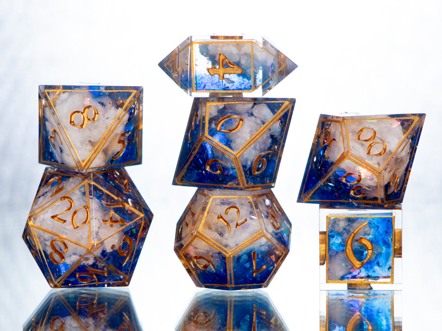 Wizardly Clouds - 7 Piece Handmade Resin Dice