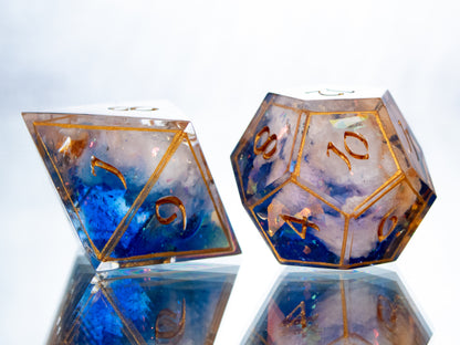 Wizardly Clouds - 7 Piece Handmade Resin Dice