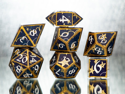 Framed in the Stars - 7 Piece Handmade Resin Dice