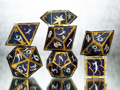 Framed in the Stars - 7 Piece Handmade Resin Dice