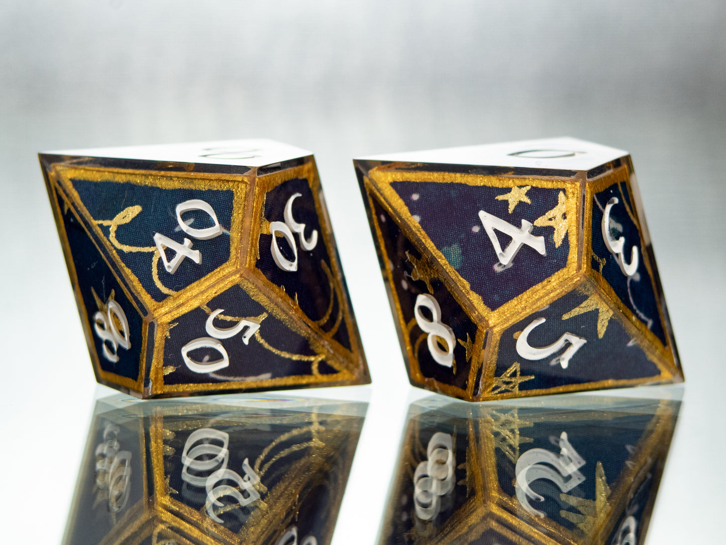 Framed in the Stars - 7 Piece Handmade Resin Dice