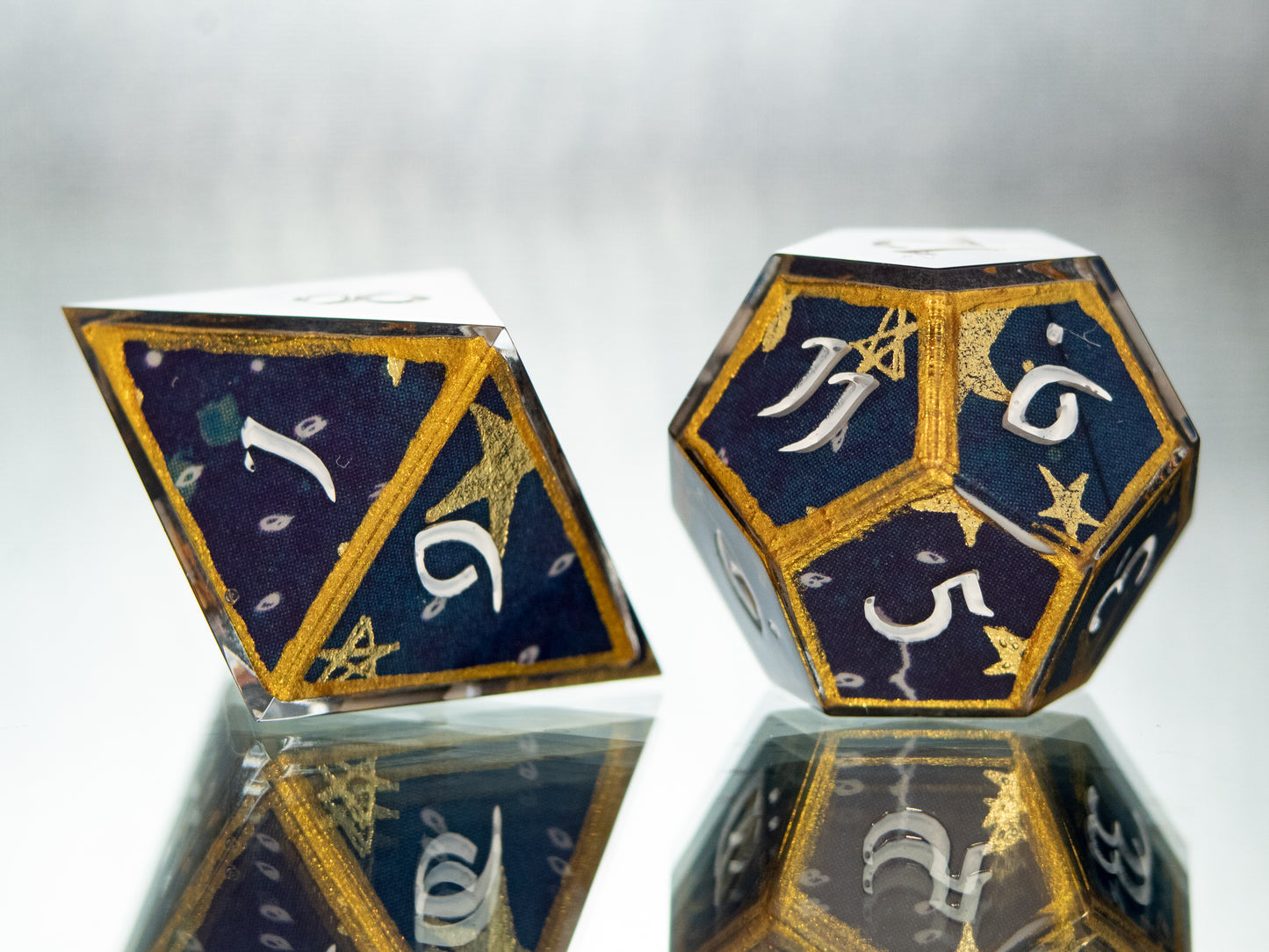 Framed in the Stars - 7 Piece Handmade Resin Dice