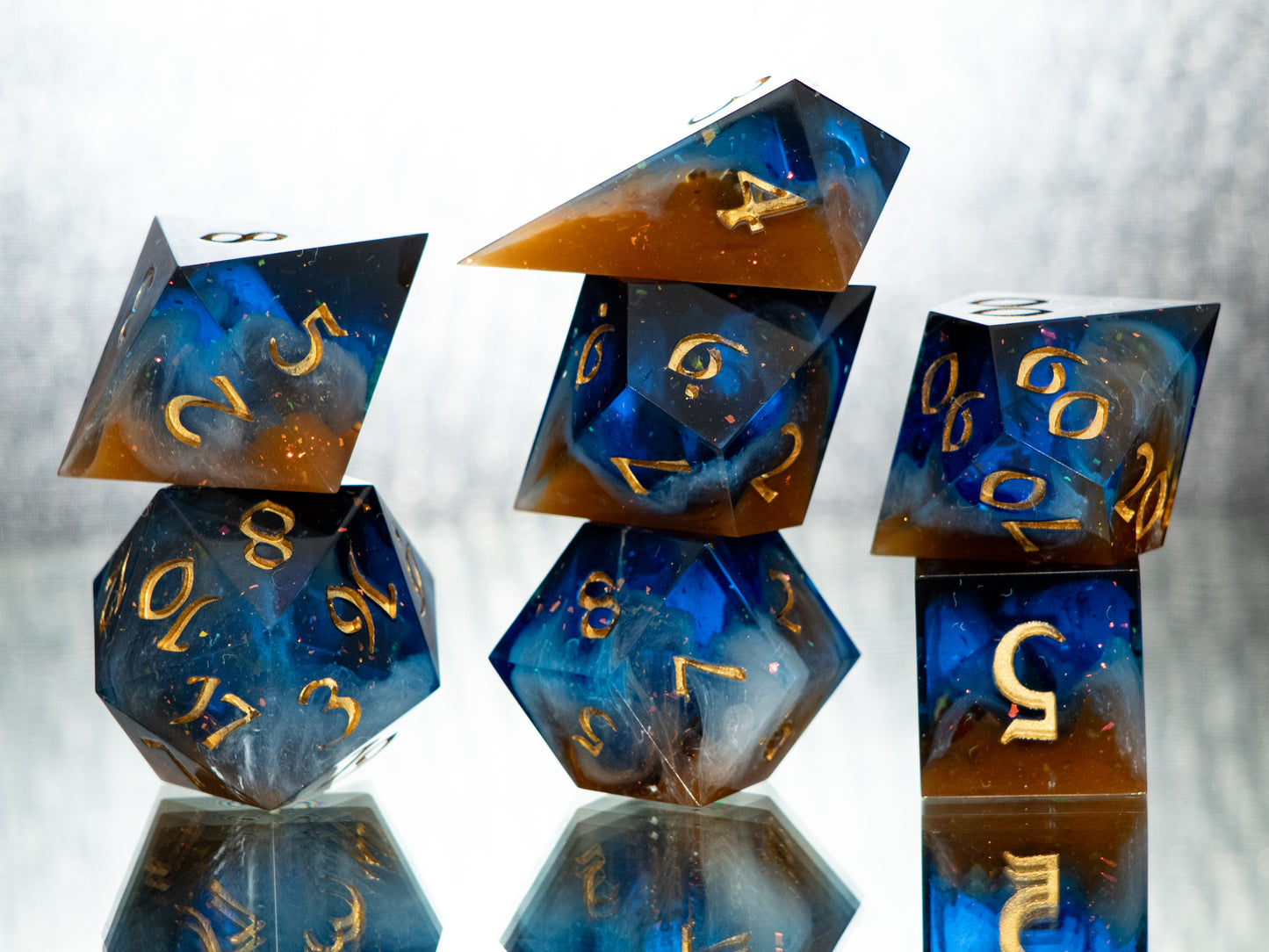 Cosmic Cliffs - Alt 7 Piece Handmade Resin Dice