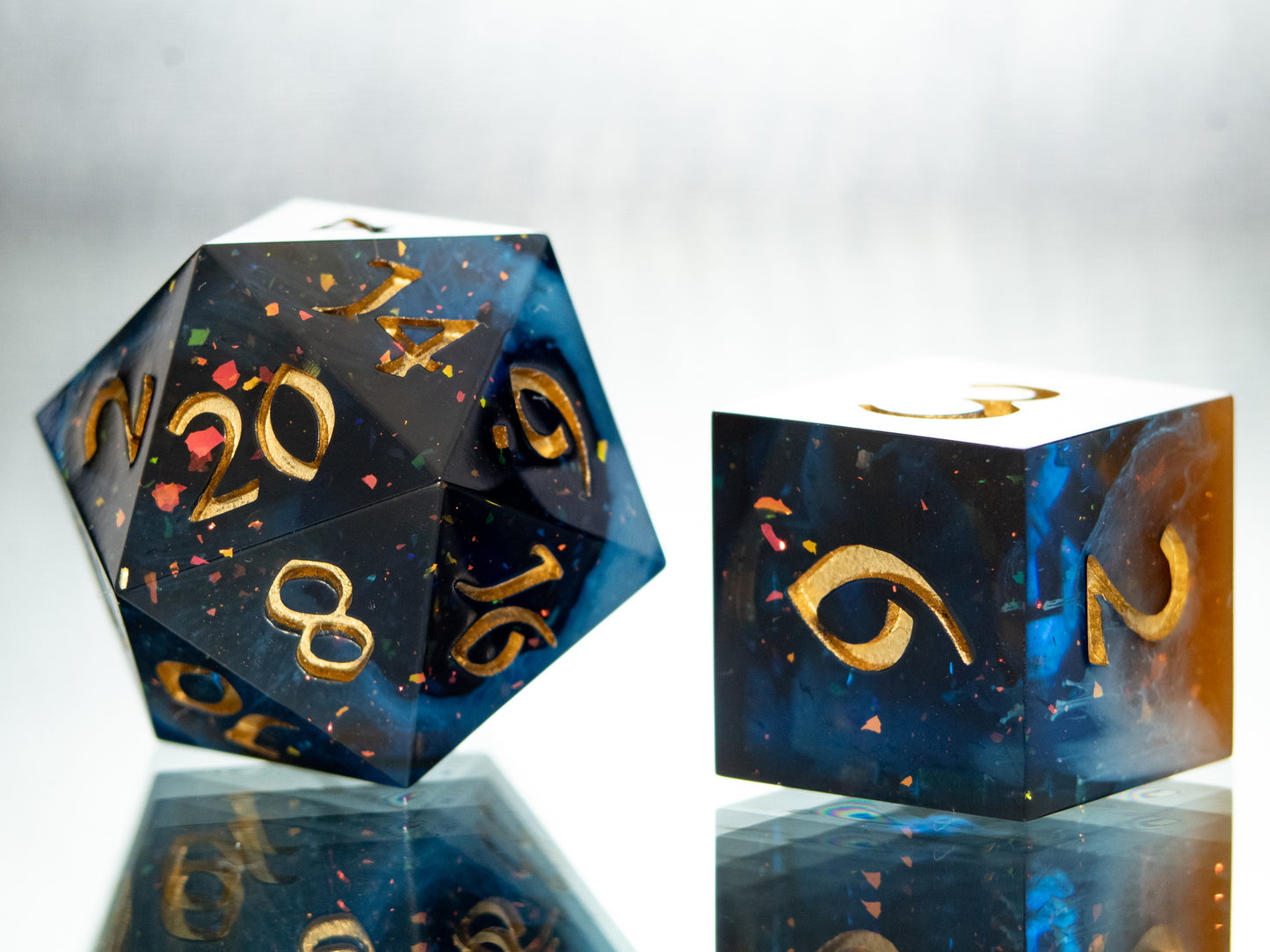 Cosmic Cliffs - Alt 7 Piece Handmade Resin Dice