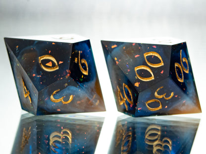 Cosmic Cliffs - Alt 7 Piece Handmade Resin Dice