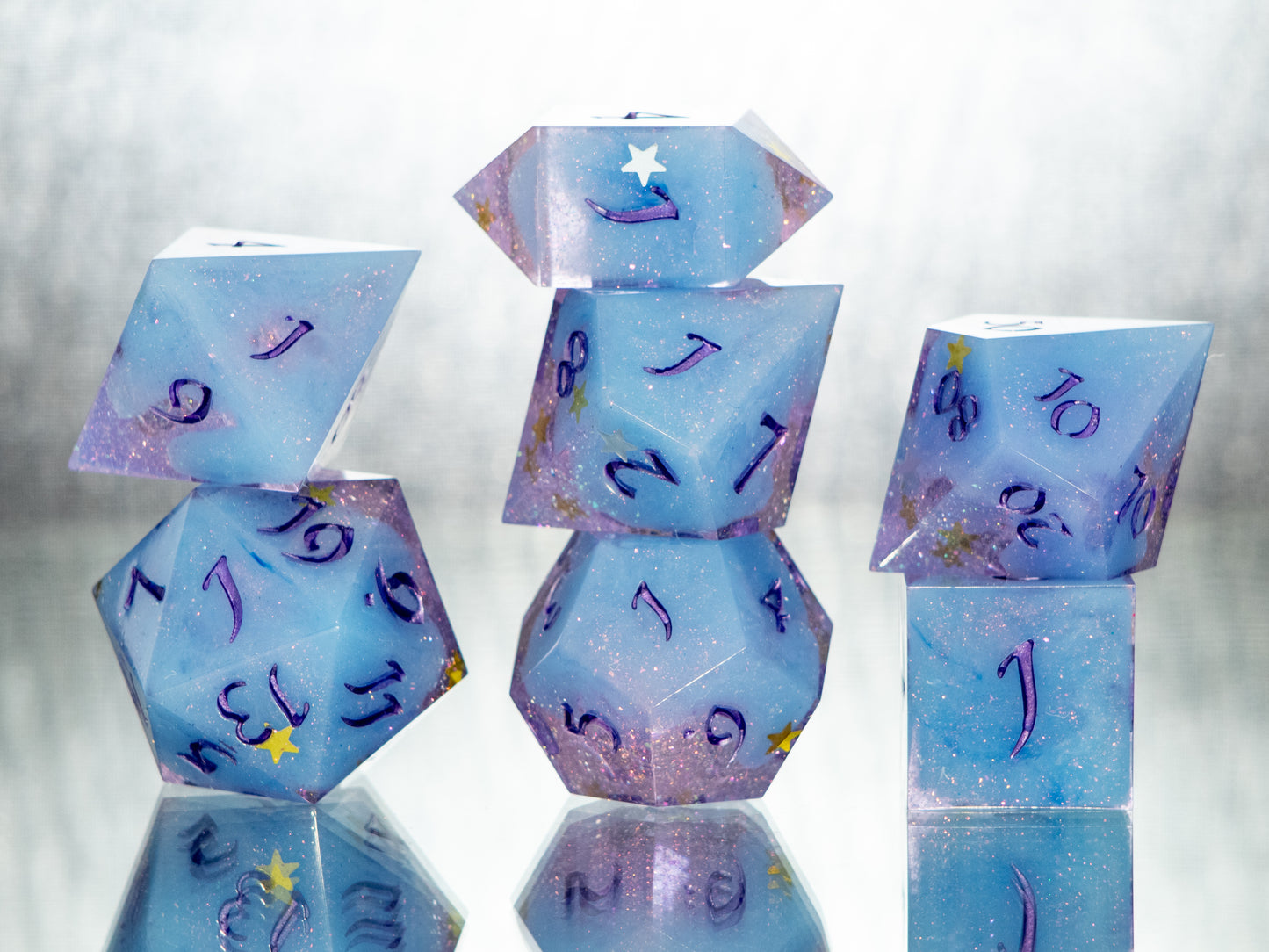 Pixie Magic - 7 Piece Handmade Resin Dice