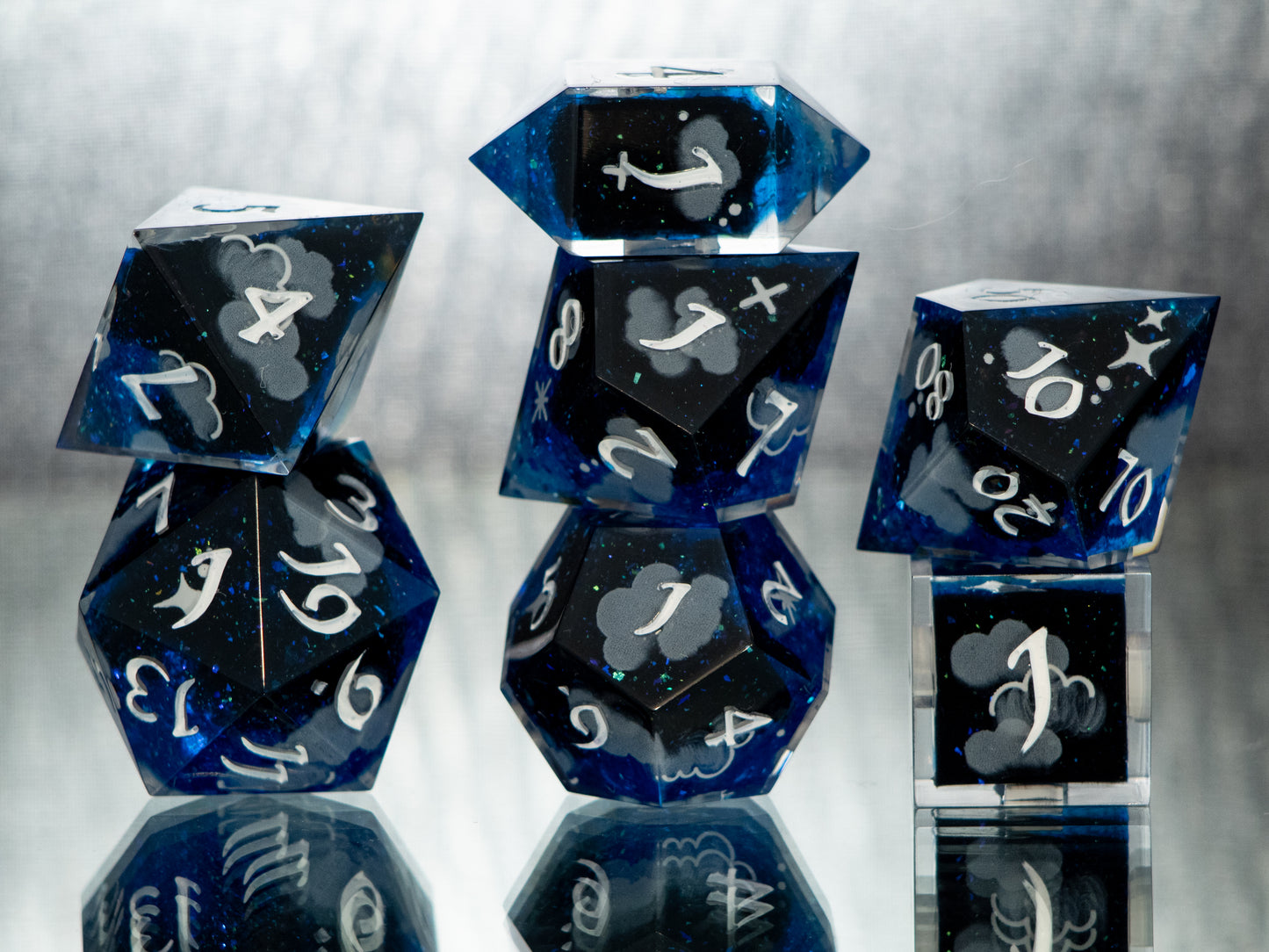 Nightly Dreamscape - 7 Piece Handmade Resin Dice