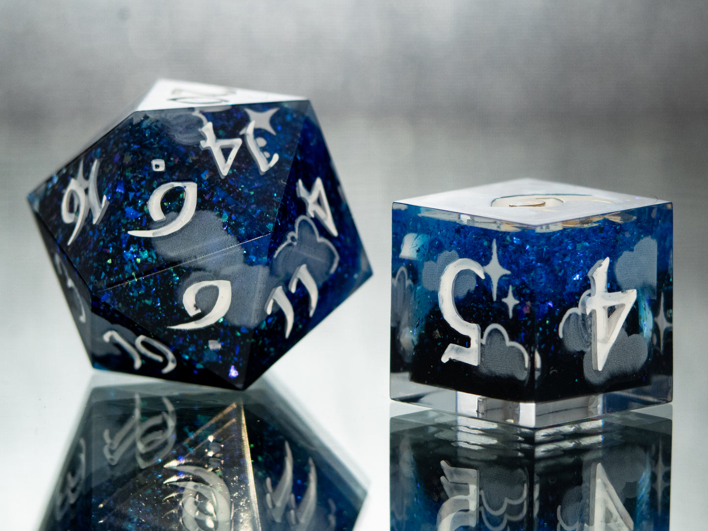 Nightly Dreamscape - 7 Piece Handmade Resin Dice