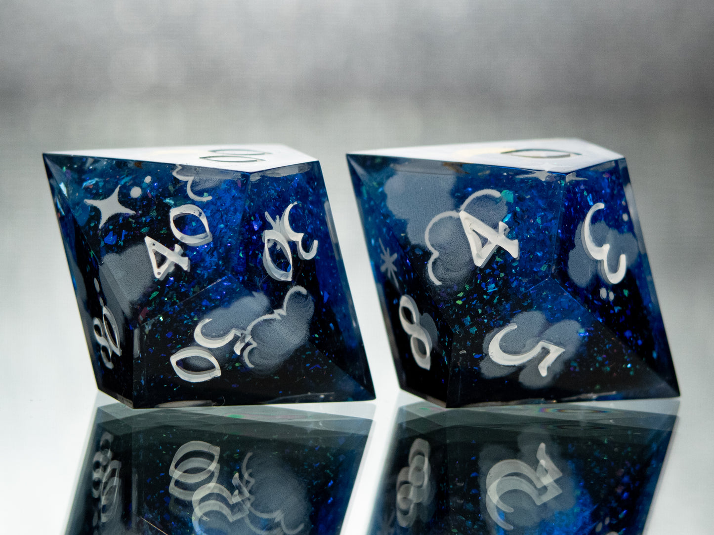 Nightly Dreamscape - 7 Piece Handmade Resin Dice