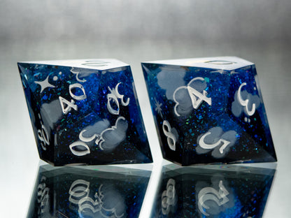 Nightly Dreamscape - 7 Piece Handmade Resin Dice