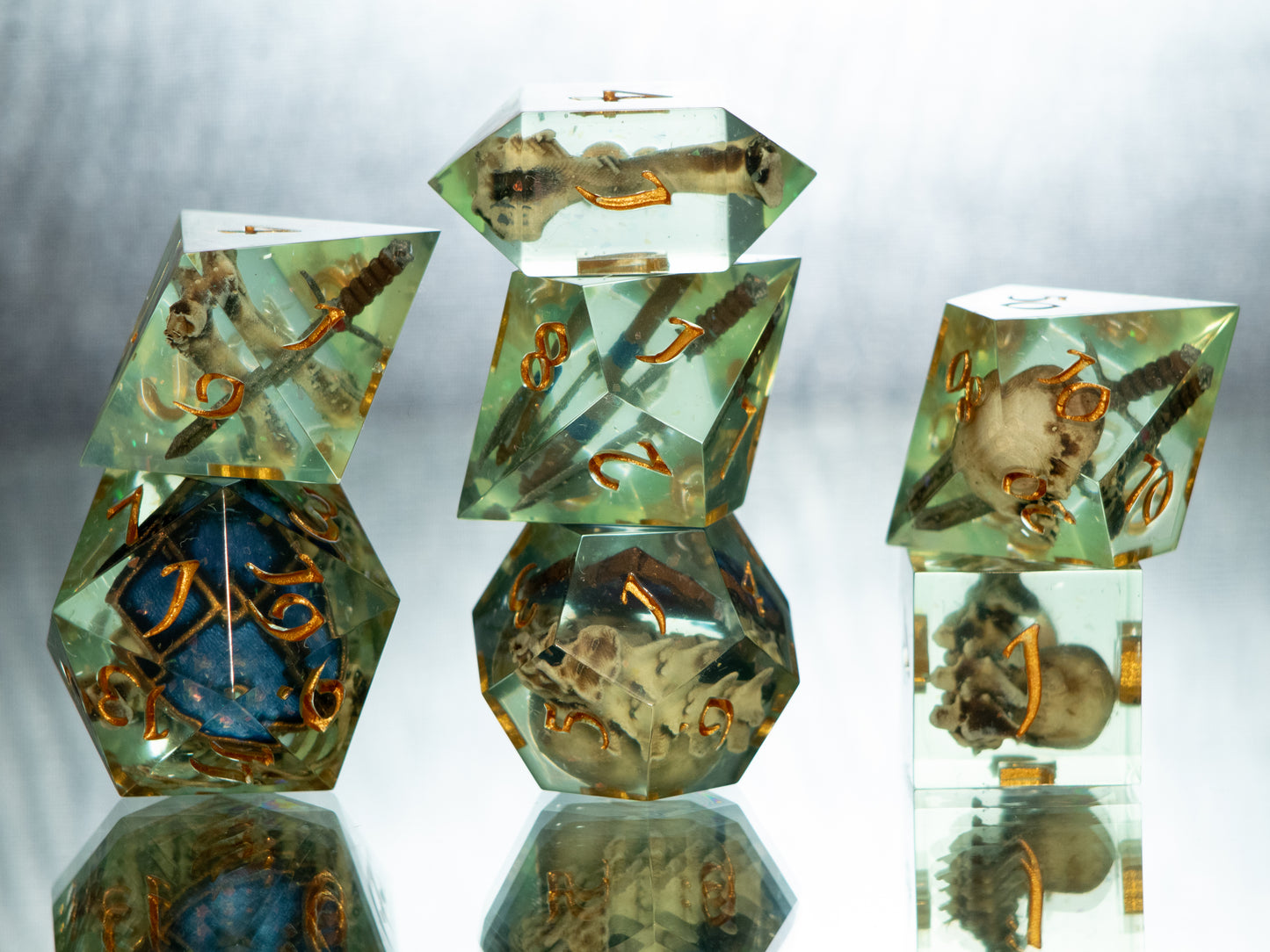 Gelatinous Fate - 7 Piece Handmade Resin Dice